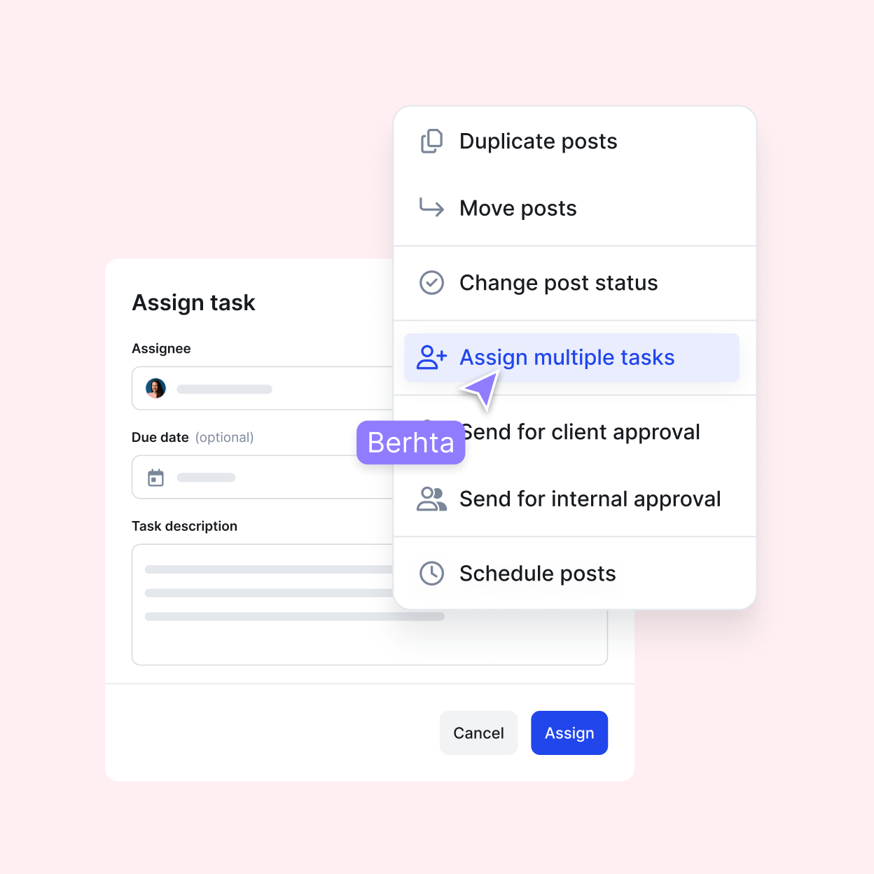 Assign multiple tasks.