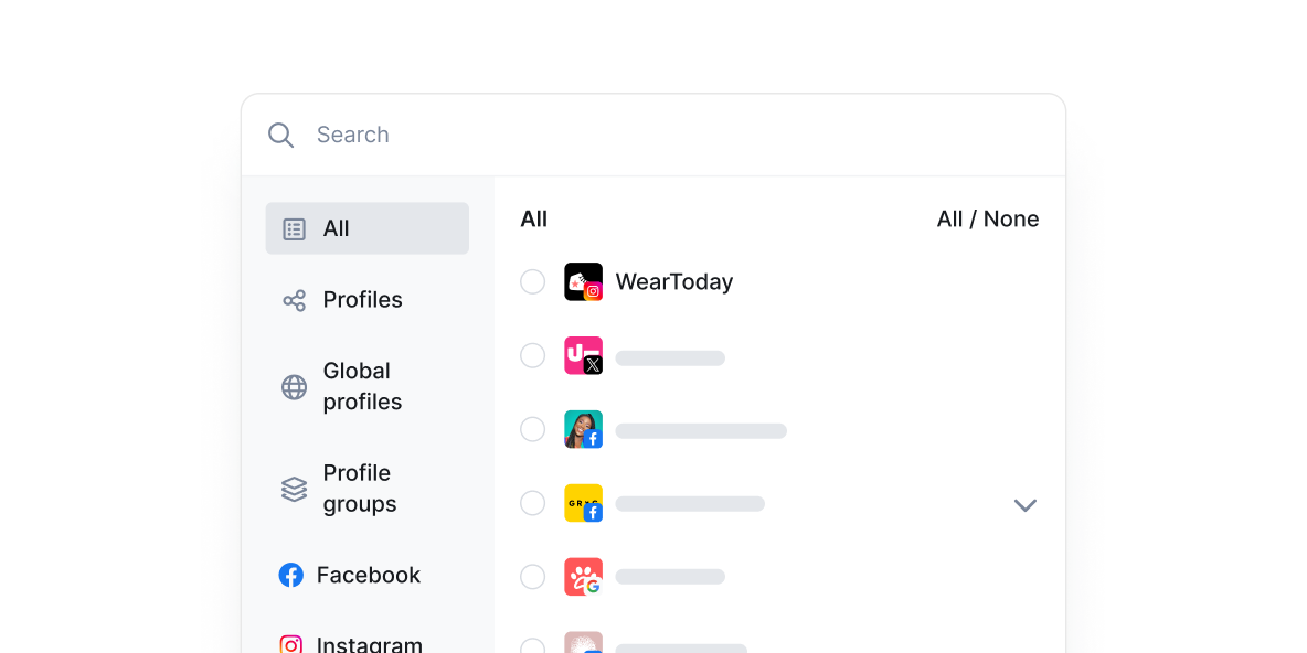 all your social media profiles