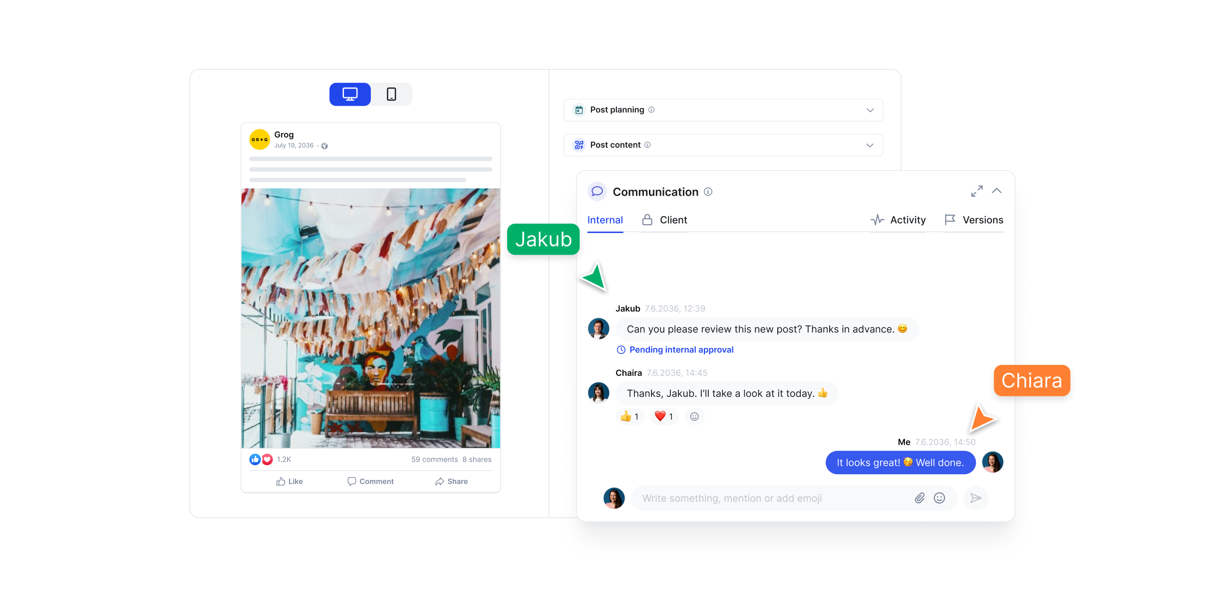 Team talk & client chat
