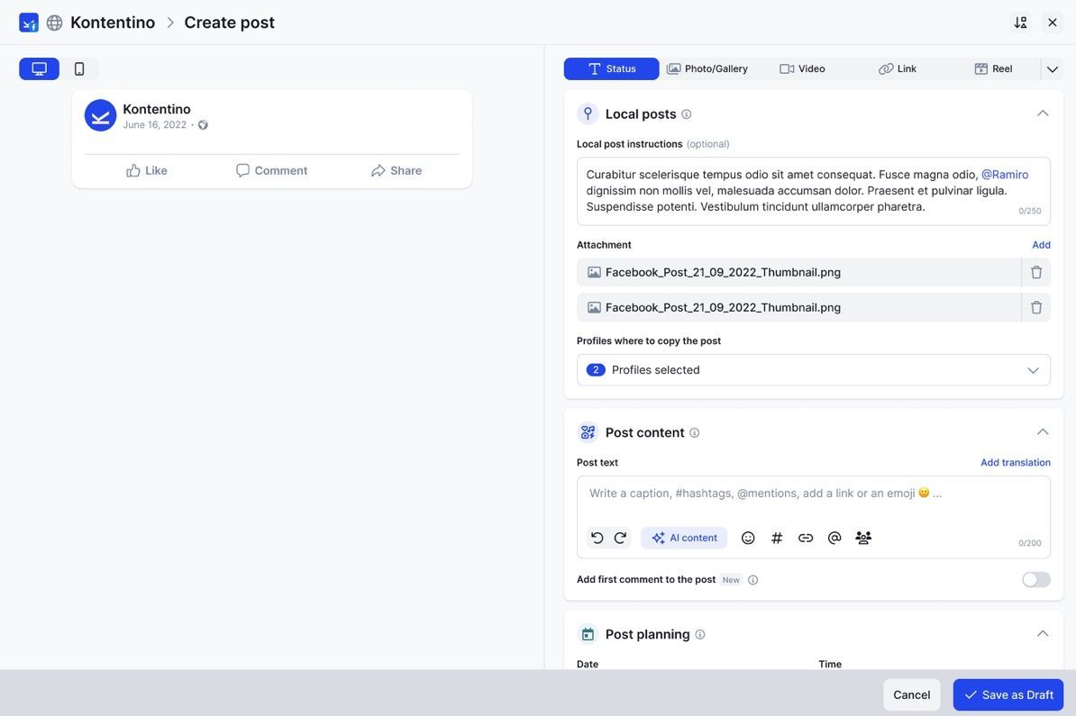 Create a Global Post